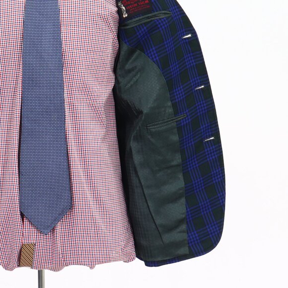 Vintage 1970s 36R Green Check 3-Button Sport Coat Blazer Jacket G662 - Picture 10 of 11